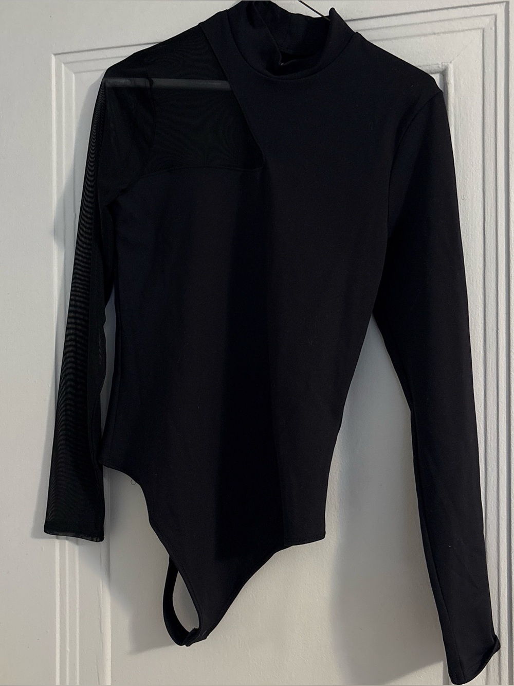Abercrombie & Fitch Black Long-Sleeve Mock Neck Bodysuit